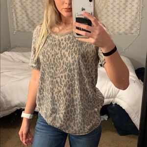 Free People Leopard Print Tshirt